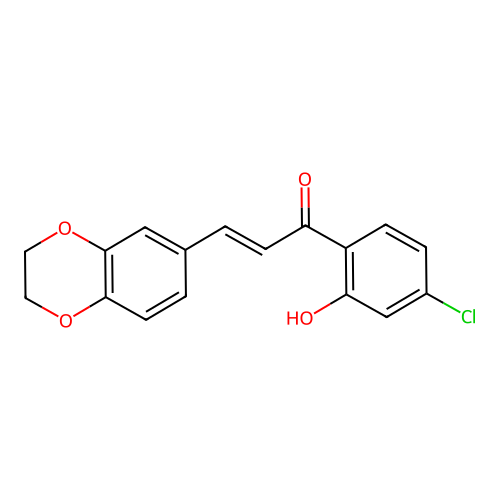 1-(4-Chloro-2-hydroxyphenyl)-3-(2,3-dihydro-1,4-benzodioxin-6-yl)prop-2-en-1-one structure