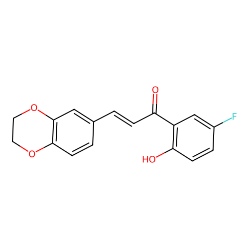 3-(2,3-Dihydro-1,4-benzodioxin-6-yl)-1-(5-fluoro-2-hydroxyphenyl)prop-2-en-1-one structure
