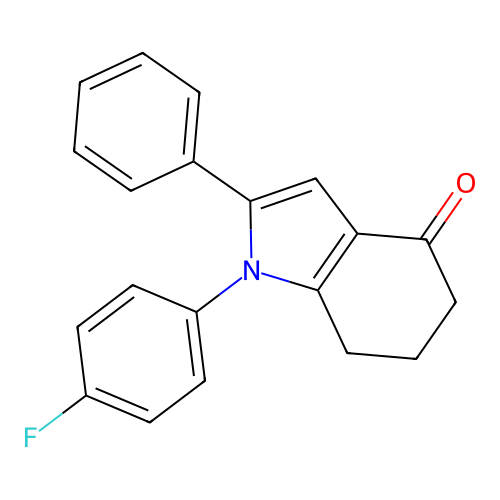 1-(4-fluorophenyl)-2-phenyl-1,5,6,7-tetrahydro-4H-indol-4-one structure