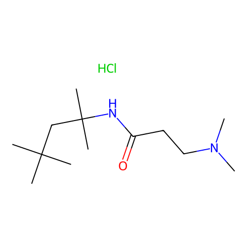 Propionamide, 3-(dimethylamino)-N-(1,1,3,3-tetramethylbutyl)-, hydrochloride structure