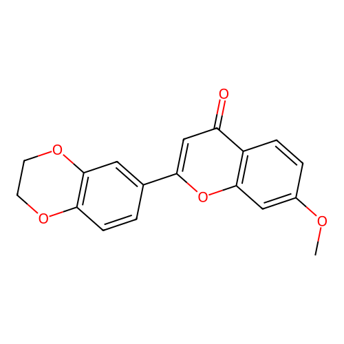 2-(2,3-dihydrobenzo[b][1,4]dioxin-6-yl)-7-methoxy-4H-chromen-4-one structure