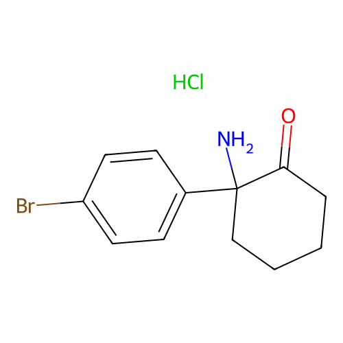 Cyclohexanone, 2-amino-2-(p-bromophenyl)-, hydrochloride structure