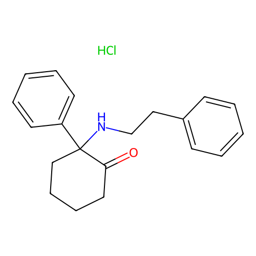 Cyclohexanone, 2-phenyl-2-(beta-phenylethyl)amino-, hydrochloride structure