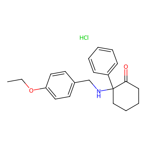 Cyclohexanone, 2-(p-ethoxybenzylamino)-2-phenyl-, hydrochloride structure