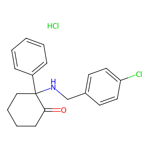Cyclohexanone, 2-(p-chlorobenzylamino)-2-phenyl-, hydrochloride structure