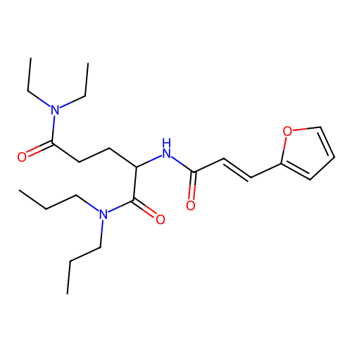 (+-)-N5,N5-Diethyl-N1,N1-dipropyl-2-((3-(2-furanyl)-1-oxo-2-propyl)amino)pentanediamide structure