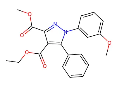 1h-pyrazole-3,4-dicarboxylic Acid, 1-(3-methoxyphenyl)-5-phenyl-, Ethyl Methyl Ester structure