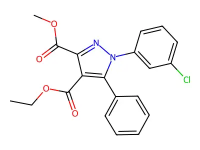 1h-pyrazole-3,4-dicarboxylic Acid, 1-(3-chlorophenyl)-5-phenyl-, Ethyl Methyl Ester structure