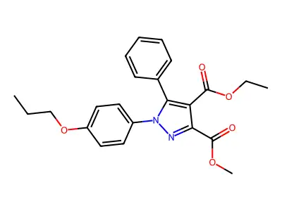 1h-pyrazole-3,4-dicarboxylic Acid, 1-(4-propyloxyphenyl)-5-phenyl-, Ethyl Methyl Ester structure