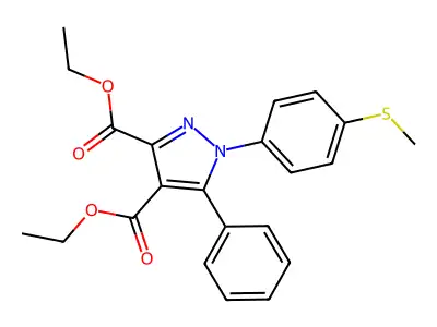 1h-pyrazole-3,4-dicarboxylic Acid, 1-(4-(methylthio)phenyl)-5-phenyl-, Diethyl Ester structure