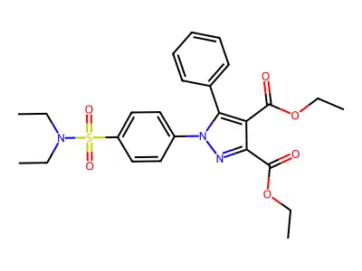 1h-pyrazole-3,4-dicarboxylic Acid, 1-(4-((diethylamino)sulfonyl)phenyl)-5-phenyl-, Diethyl Ester structure