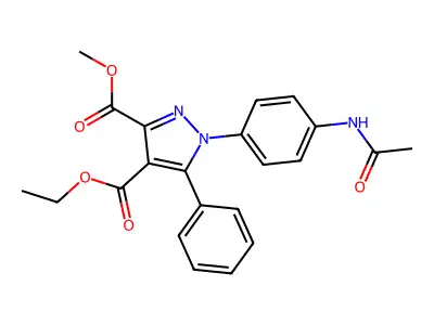 1h-pyrazole-3,4-dicarboxylic Acid, 1-(4-(acetamido)phenyl)-5-phenyl-, Ethyl Methyl Ester structure