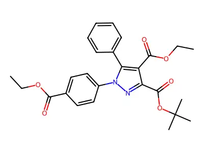1H-Pyrazole-3,4-dicarboxylic acid, 1-(4-(ethoxycarbonyl)phenyl)-5-phenyl-, 3-(1,1-dimethylethyl) 4-ethyl ester structure