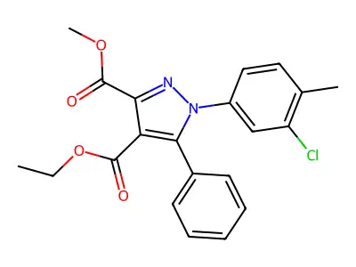 1h-pyrazole-3,4-dicarboxylic Acid, 1-(3-chloro-4-methylphenyl)-5-phenyl-, 4-ethyl 3-methyl Ester structure