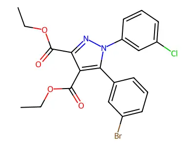 1h-pyrazole-3,4-dicarboxylic Acid, 5-(3-bromophenyl)-1-(3-chlorophenyl)-, Diethyl Ester structure