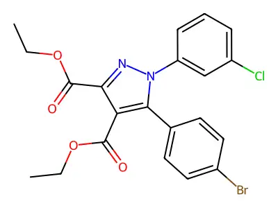 1h-pyrazole-3,4-dicarboxylic Acid, 5-(4-bromophenyl)-1-(3-chlorophenyl)-, Diethyl Ester structure