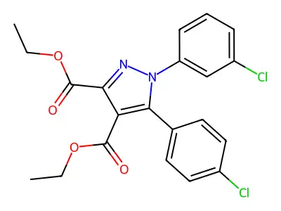 1h-pyrazole-3,4-dicarboxylic Acid, 5-(4-chlorophenyl)-1-(3-chlorophenyl)-, Diethyl Ester structure