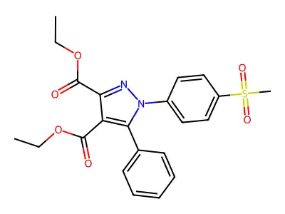 1h-pyrazole-3,4-dicarboxylic Acid, 1-(4-(methylsulfonyl)phenyl)-5-phenyl-, Diethyl Ester structure