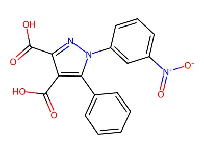 1H-Pyrazole-3,4-dicarboxylic acid, 1-(3-nitrophenyl)-5-phenyl- structure