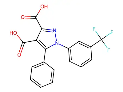 1h-pyrazole-3,4-dicarboxylic Acid, 1-(3-trifluoromethylphenyl)-5-phenyl- structure