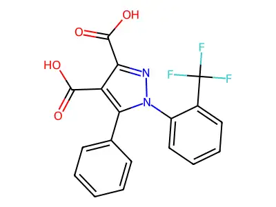 1h-pyrazole-3,4-dicarboxylic Acid, 1-(2-trifluoromethylphenyl)-5-phenyl- structure