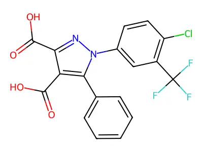 1h-pyrazole-3,4-dicarboxylic Acid, 1-(4-chloro-3-(trifluoromethylphenyl))-5-phenyl- structure