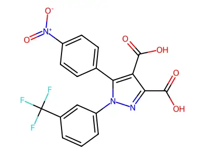 1h-pyrazole-3,4-dicarboxylic Acid, 5-(4-nitrophenyl)-1-(3-(trifluoromethyl)phenyl)- structure