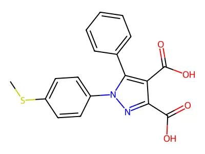 1h-pyrazole-3,4-dicarboxylic Acid, 1-(4-(methylthio)phenyl)-5-phenyl- structure