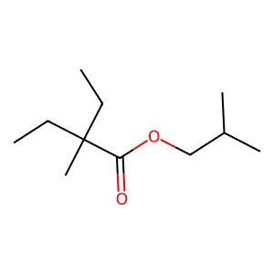 Butanoic acid, 2-ethyl-2-methyl-, 2-methylpropyl ester structure