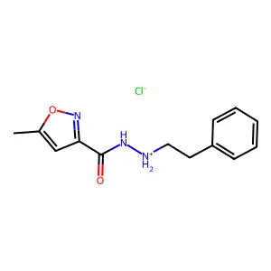3-Isoxazolecarboxylic acid, 5-methyl-, 2-phenethylhydrazide, hydrochloride structure