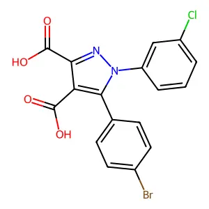 1h-pyrazole-3,4-dicarboxylic Acid, 5-(4-bromophenyl)-1-(3-chlorophenyl)- structure