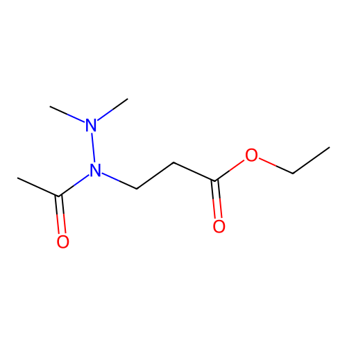 Propanoic acid, 3-(1-acetyl-2,2-dimethylhydrazino)-, ethyl ester structure