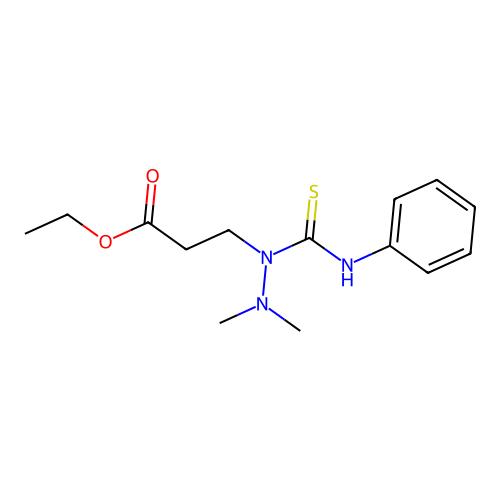 3-(2,2-Dimethyl-1-phenylthiocarbamoylhydrazino)ethylpropionate structure