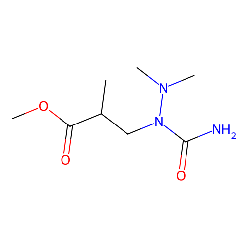 Methyl 3-(1-(aminocarbonyl)-2,2-dimethylhydrazino)-2-methylpropanoate structure