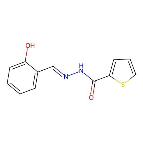 N-[(2-hydroxyphenyl)methylideneamino]thiophene-2-carboxamide structure