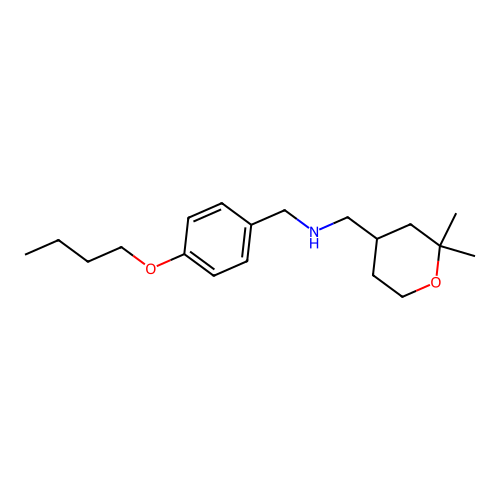 N-[(4-butoxyphenyl)methyl]-1-(2,2-dimethyloxan-4-yl)methanamine structure