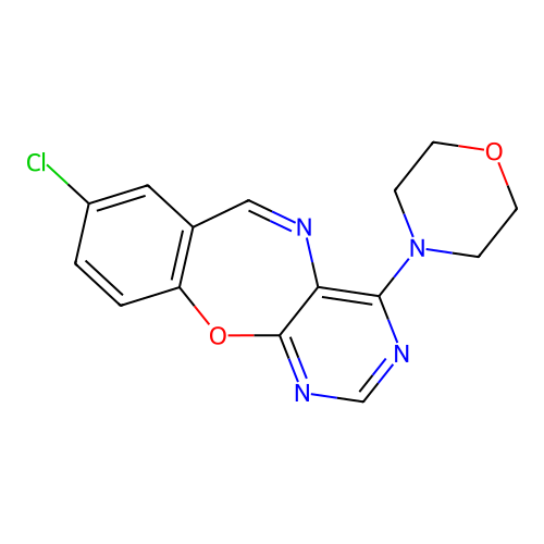 8-Chloro-4-(4-morpholinyl)pyrimido[4,5-b][1,4]benzoxazepine structure