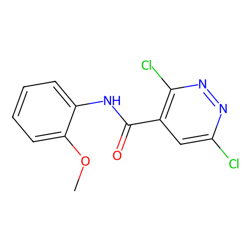 3,6-dichloro-N-(2-methoxyphenyl)pyridazine-4-carboxamide structure