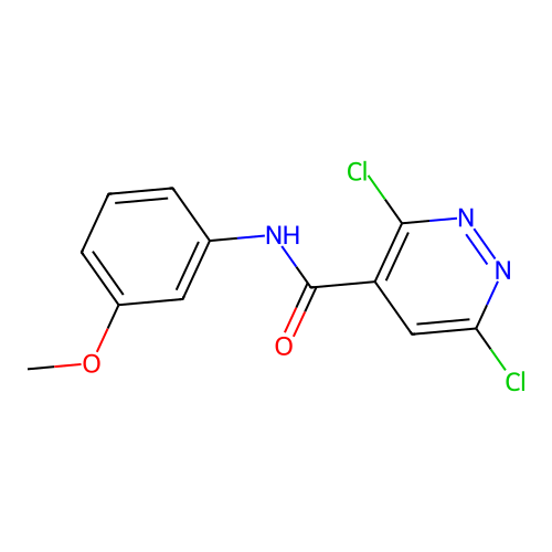 3,6-dichloro-N-(3-methoxyphenyl)pyridazine-4-carboxamide structure