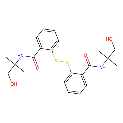 2,2'-Dithiobis(N-(2,2-dimethylhydroxyethyl)benzamide) structure
