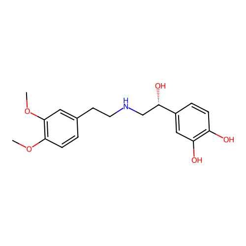 4-[(1R)-2-[2-(3,4-dimethoxyphenyl)ethylamino]-1-hydroxyethyl]benzene-1,2-diol structure