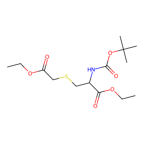 Ethyl 2-[(tert-butoxycarbonyl)amino]-3-[(2-ethoxy-2-oxoethyl)sulfanyl]propanoate structure