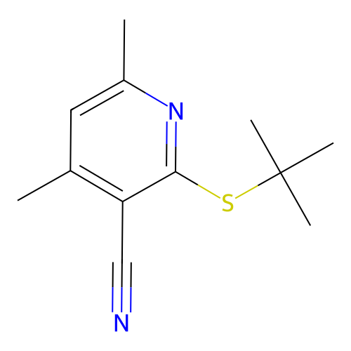 2-(Tert-butylsulfanyl)-4,6-dimethylnicotinonitrile structure