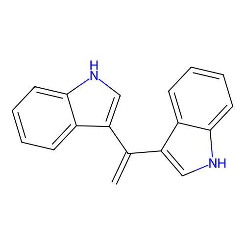3-[1-(1H-indol-3-yl)ethenyl]-1H-indole structure
