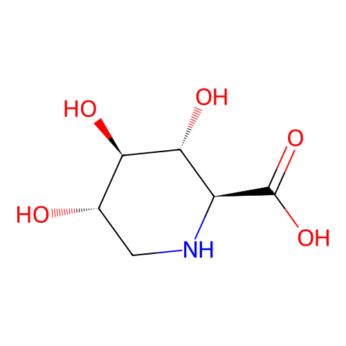 (2S,3R,4R,5S)-3,4,5-Trihydroxypiperidine-2-carboxylic acid structure