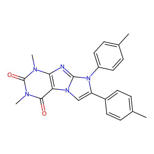 1H-Imidazo(2,1-f)purine-2,4(3H,8H)-dione, 7,8-bis(4-methylphenyl)-1,3-dimethyl- structure