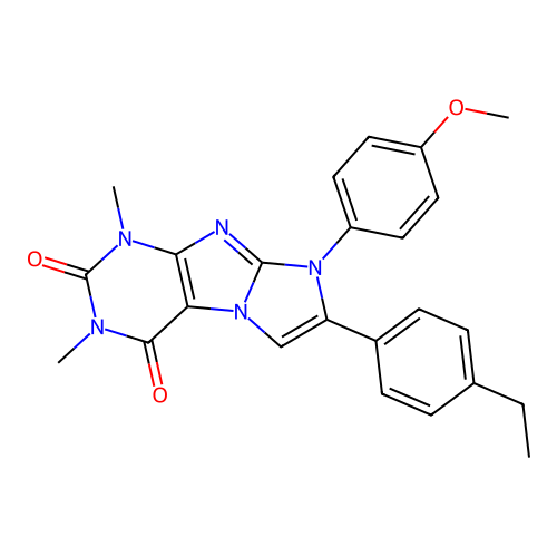 1H-Imidazo(2,1-f)purine-2,4(3H,8H)-dione, 1,3-dimethyl-7-(4-ethylphenyl)-8-(4-methoxyphenyl)- structure