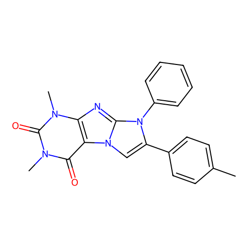 1H-Imidazo(2,1-f)purine-2,4(3H,8H)-dione, 1,3-dimethyl-7-(4-methylphenyl)-8-phenyl- structure