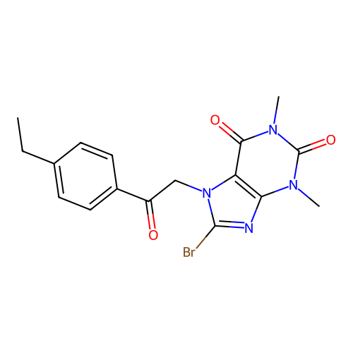 p-Ethylbenzoylmethyl-8-bromotheophylline structure