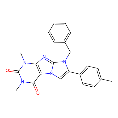 6-Benzyl-2,4-dimethyl-7-(4-methylphenyl)purino[7,8-a]imidazole-1,3-dione structure
